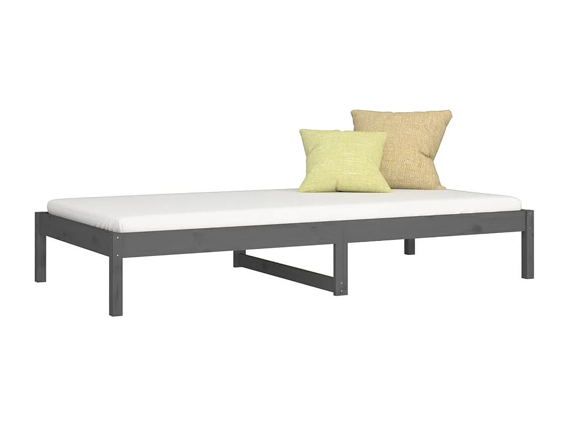 Lit de jour Gris 90x190 cm Simple Bois de pin massif