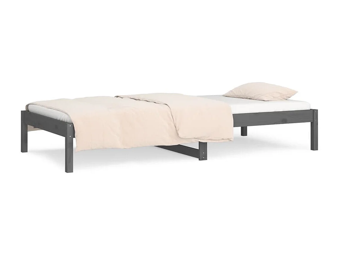 Lit de jour Gris 90x190 cm Simple Bois de pin massif