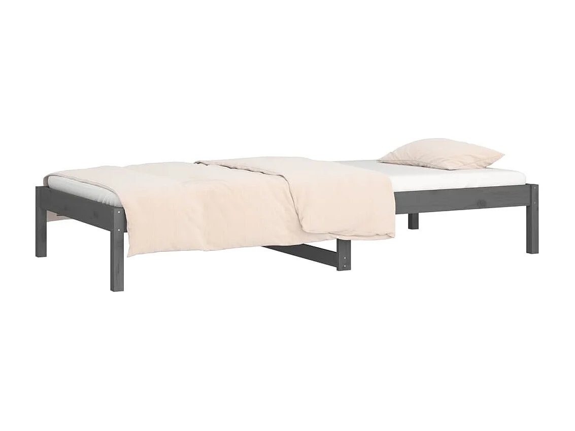 Lit de jour Gris 90x190 cm Simple Bois de pin massif