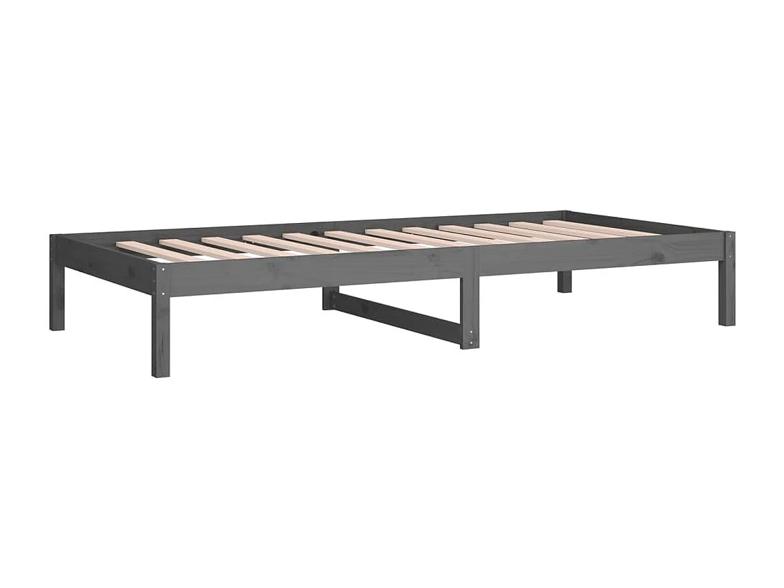 Lit de jour Gris 90x190 cm Simple Bois de pin massif
