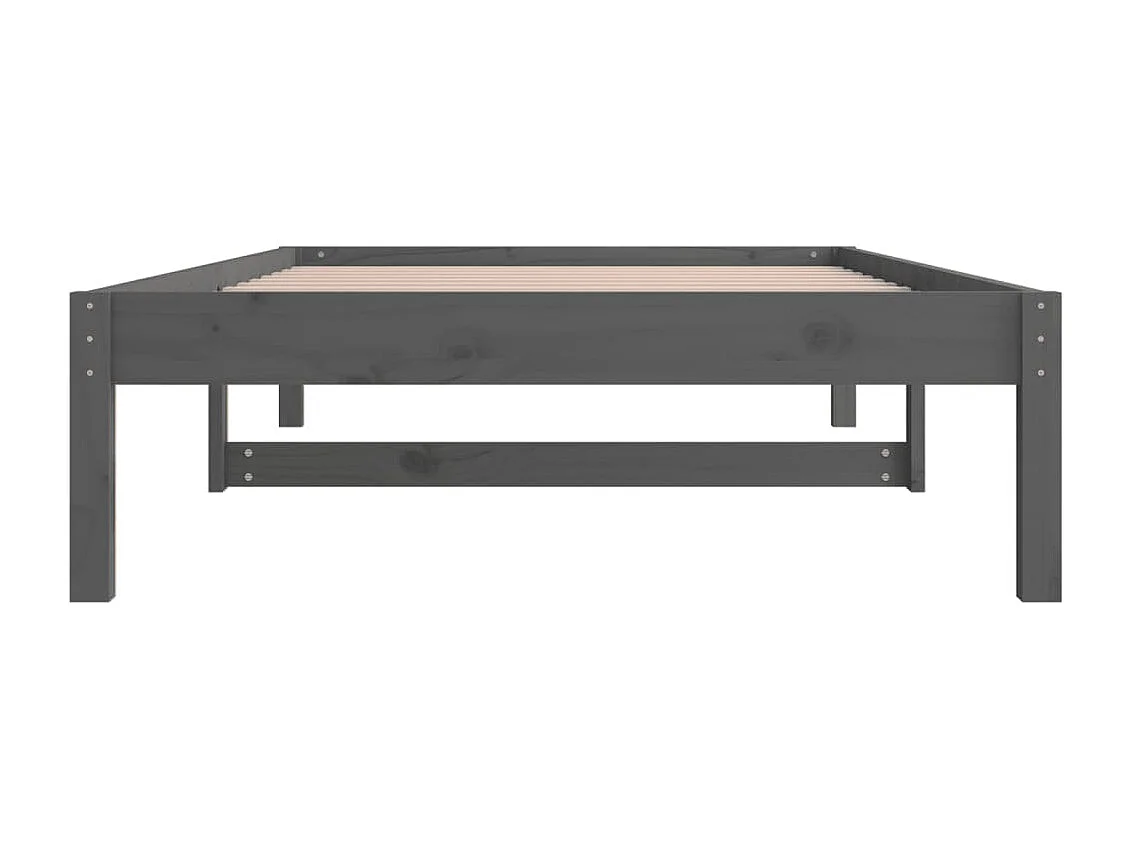 Lit de jour Gris 90x190 cm Simple Bois de pin massif