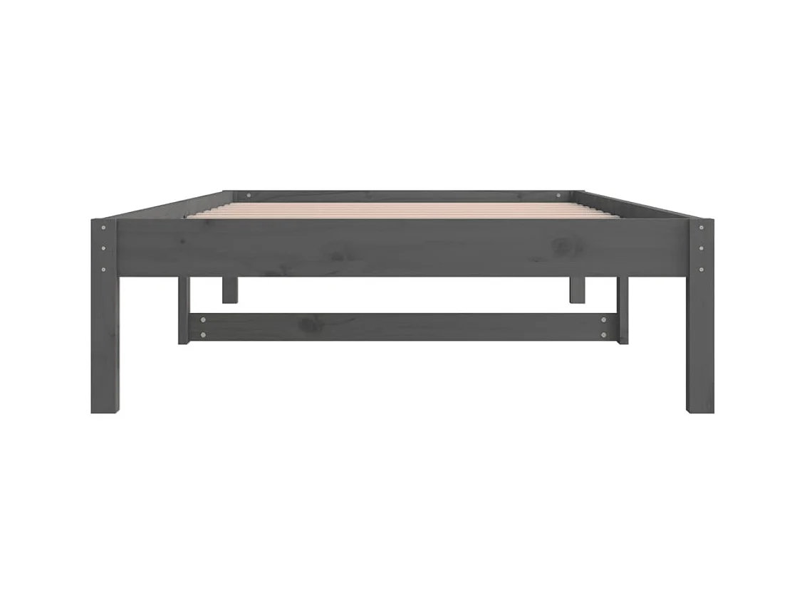 Sofá cama de madera maciza de pino gris 90x190 cm