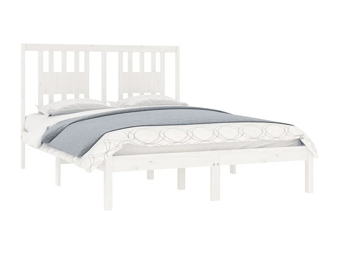 Estructura de cama madera maciza blanco 135x190 cm