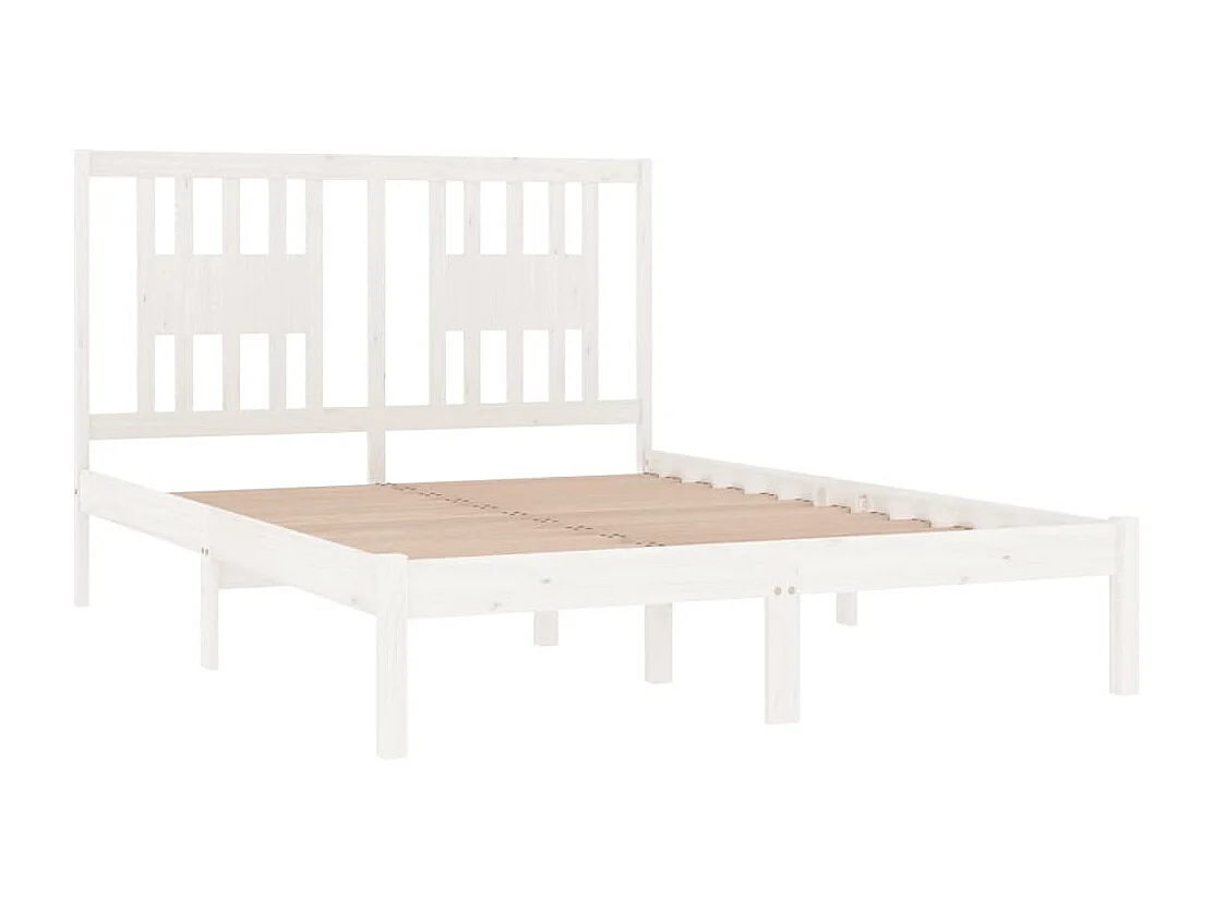 Estructura de cama madera maciza blanco 135x190 cm