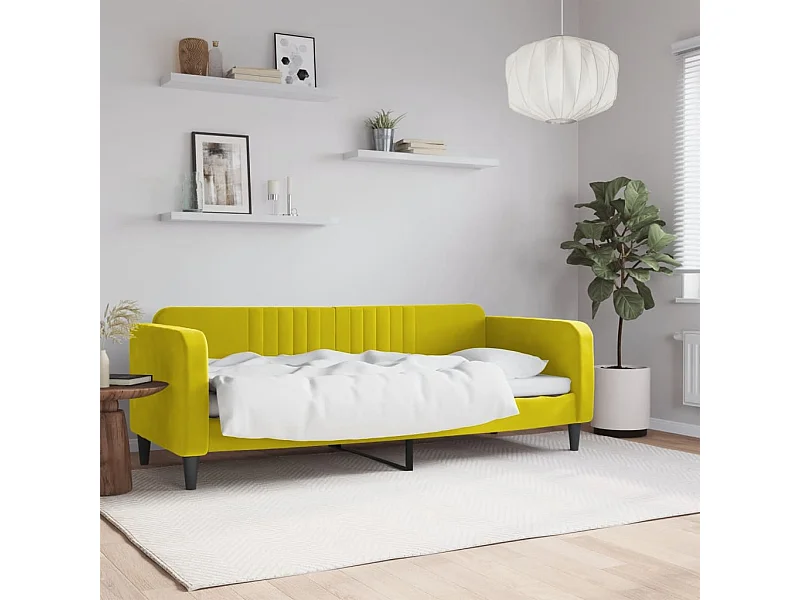 Sofá-cama 80x200 cm veludo amarelo