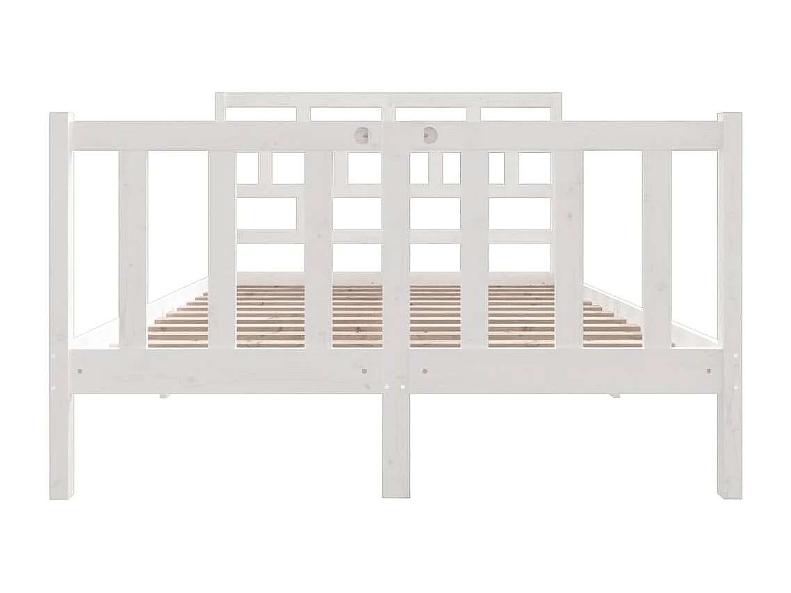 Estrutura de cama 140x190 cm madeira de pinho maciça branco