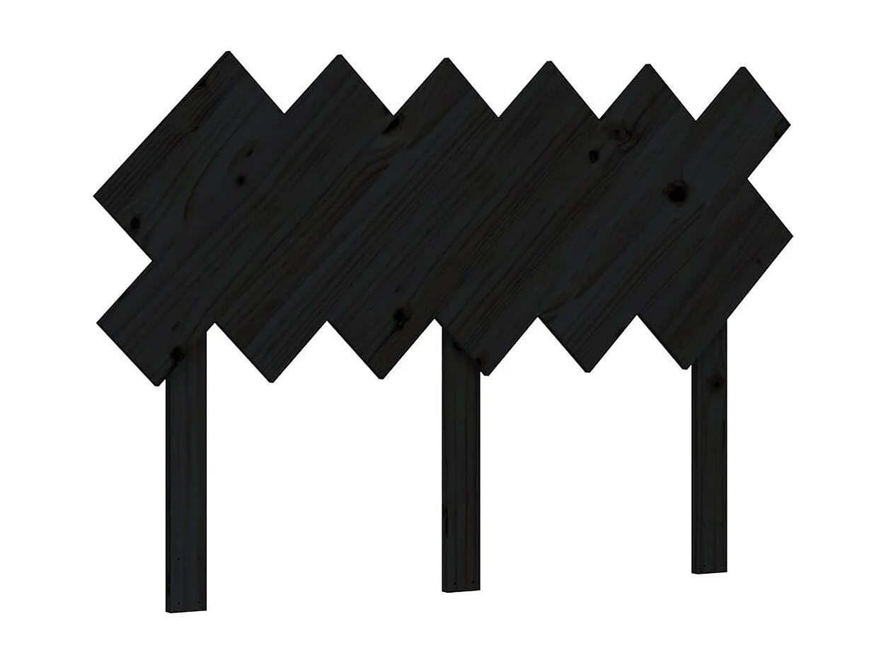 Cadre de lit avec tête de lit noir double bois massif