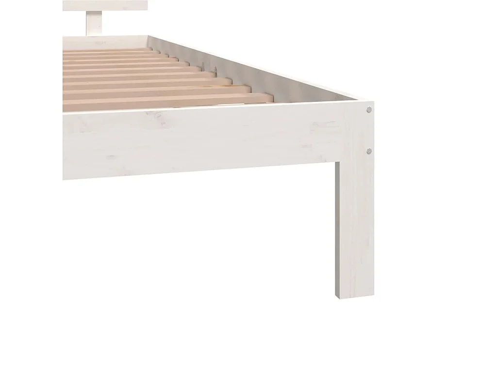 Estrutura de cama 140x190 cm pinho maciço branco