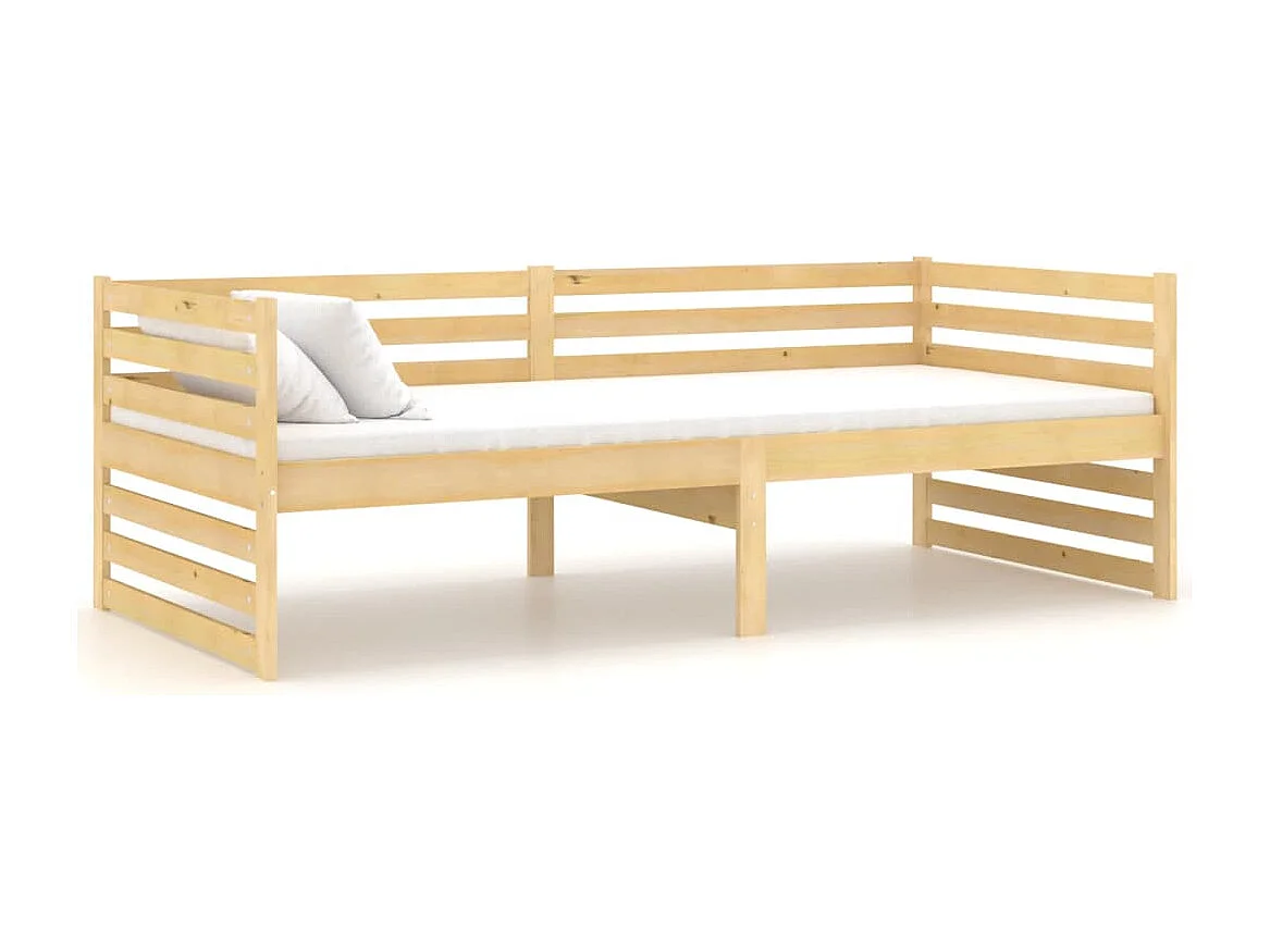 Sofá-cama 90x200 cm madeira de pinho maciça
