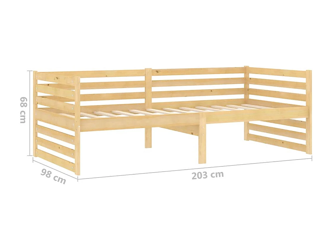 Sofá-cama 90x200 cm madeira de pinho maciça