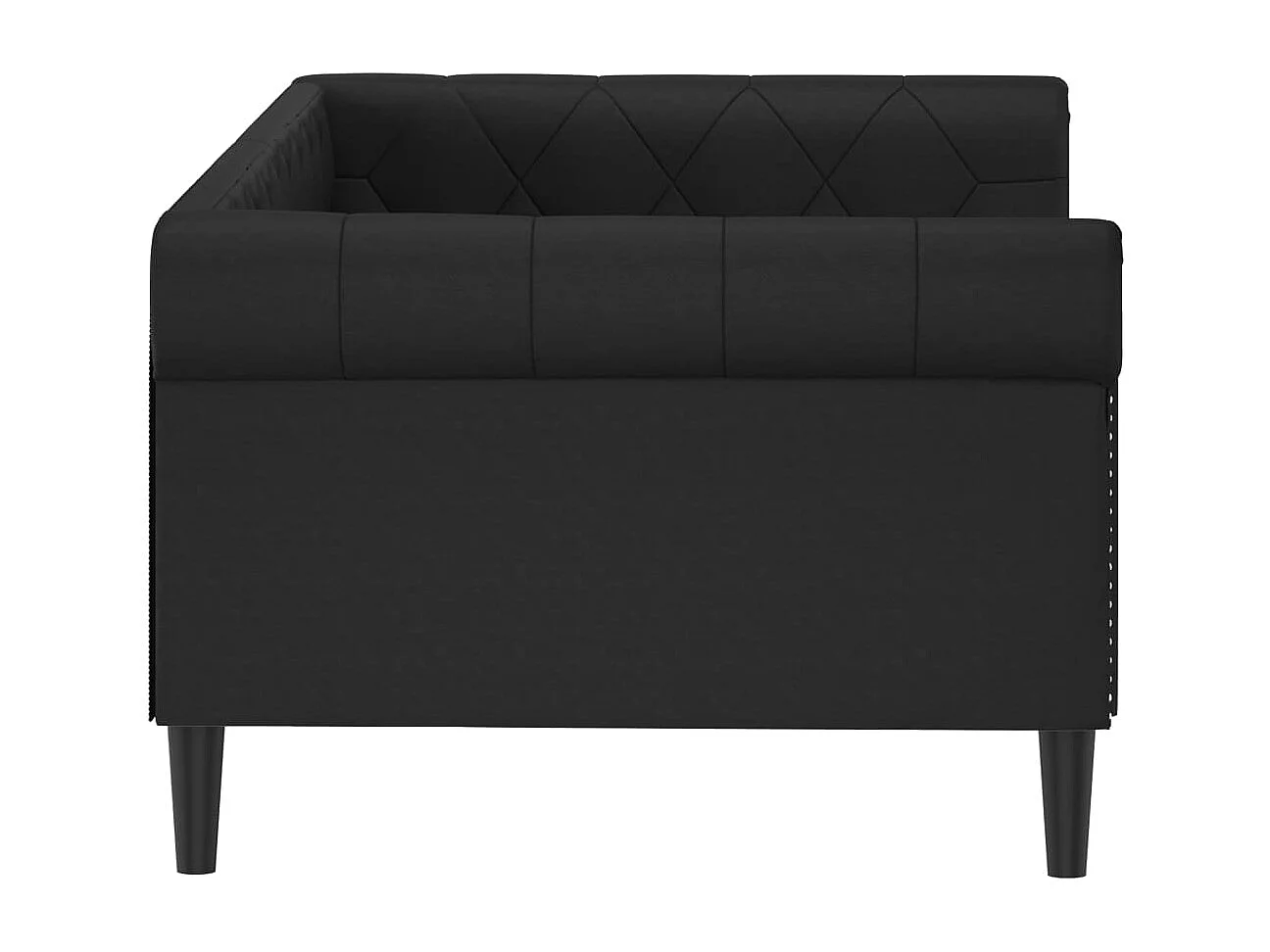 Sofá cama cuero sintético negro 90x190 cm