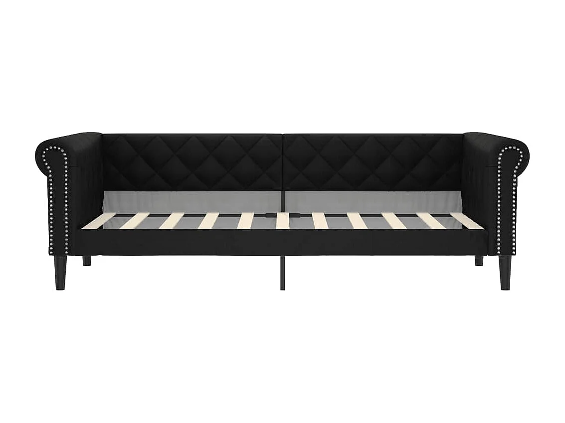 Sofá-cama 90x190 cm couro artificial preto