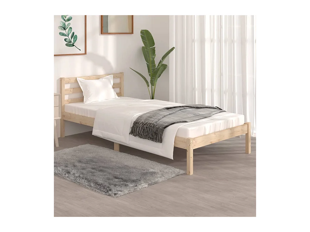Cadre de lit Bois de pin massif 90x190 cm Simple
