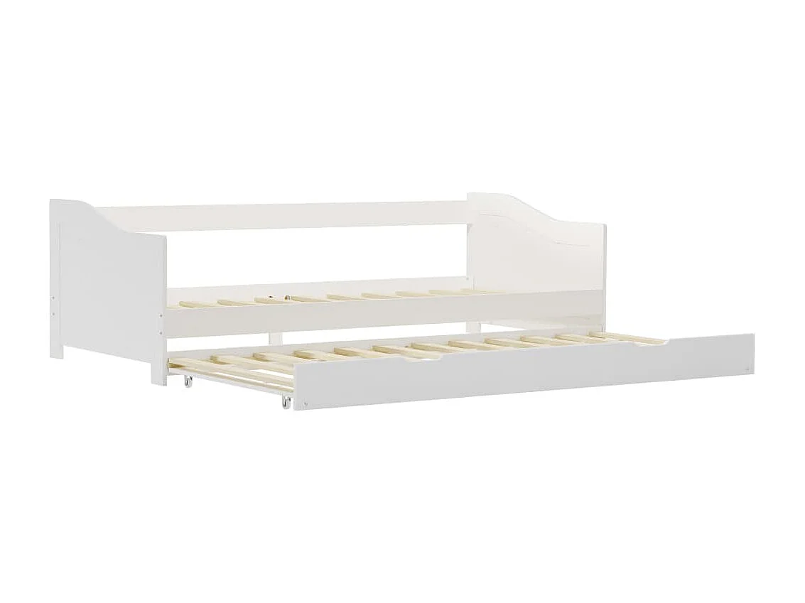 Cadre de lit extensible Blanc Bois de pin 90x200 cm