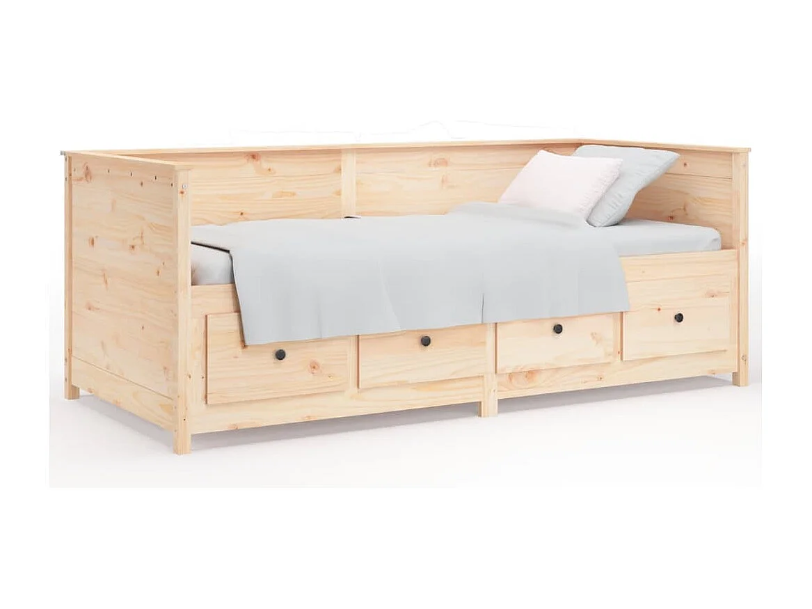 Sofá-cama 75x190 cm madeira de pinho maciça