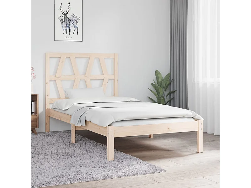 Estructura de cama madera maciza de pino 100x200 cm