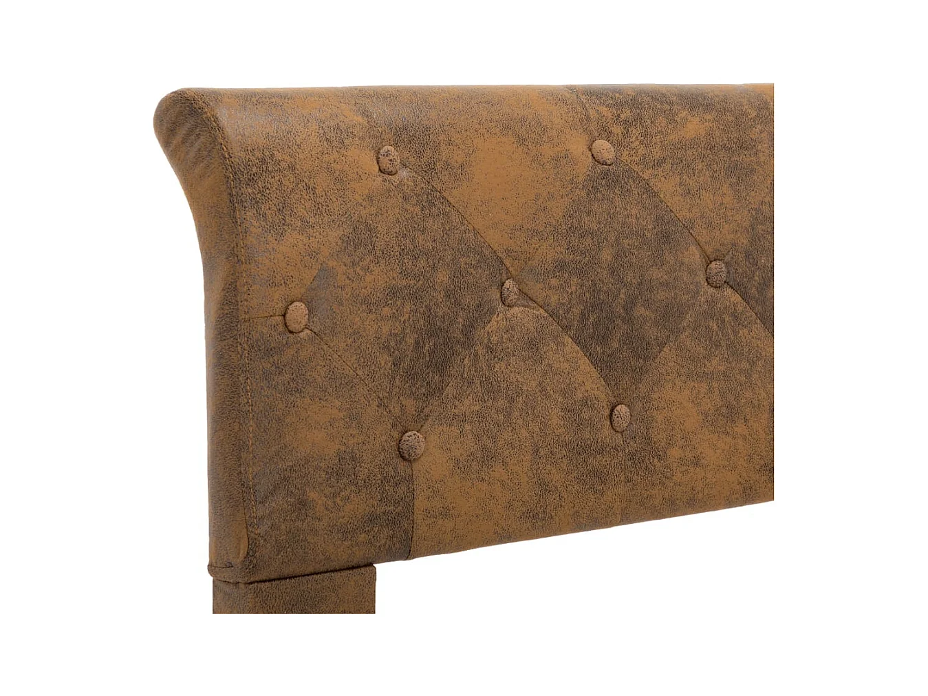 Estructura de cama de piel de ante artificial marrón 160x200 cm