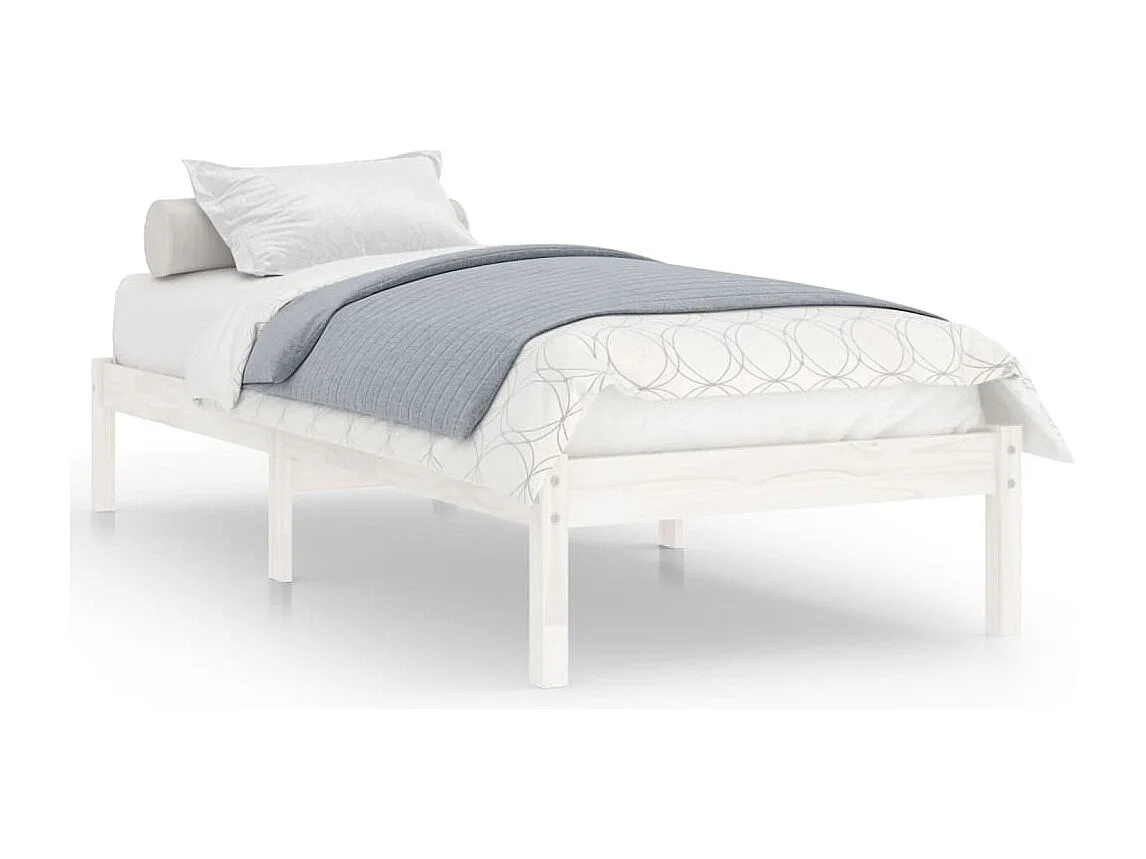 Estrutura de cama 90x200 cm pinho maciço branco