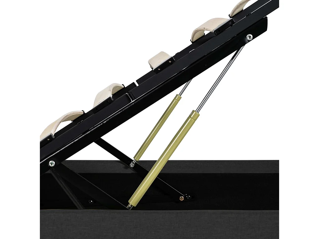 Cadre de lit à stockage hydraulique Gris foncé Tissu 160x200 cm