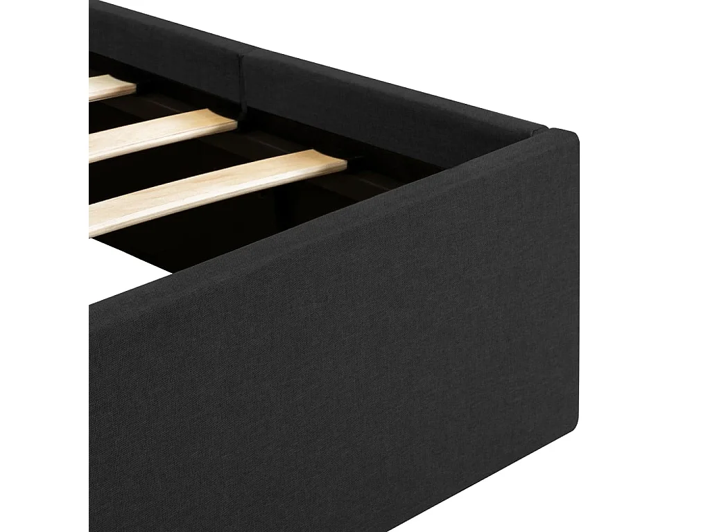 Cadre de lit à stockage hydraulique Gris foncé Tissu 160x200 cm