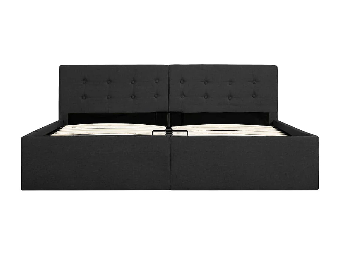 Cama hidráulica c/ arrumação 160x200 cm tecido cinzento-escuro