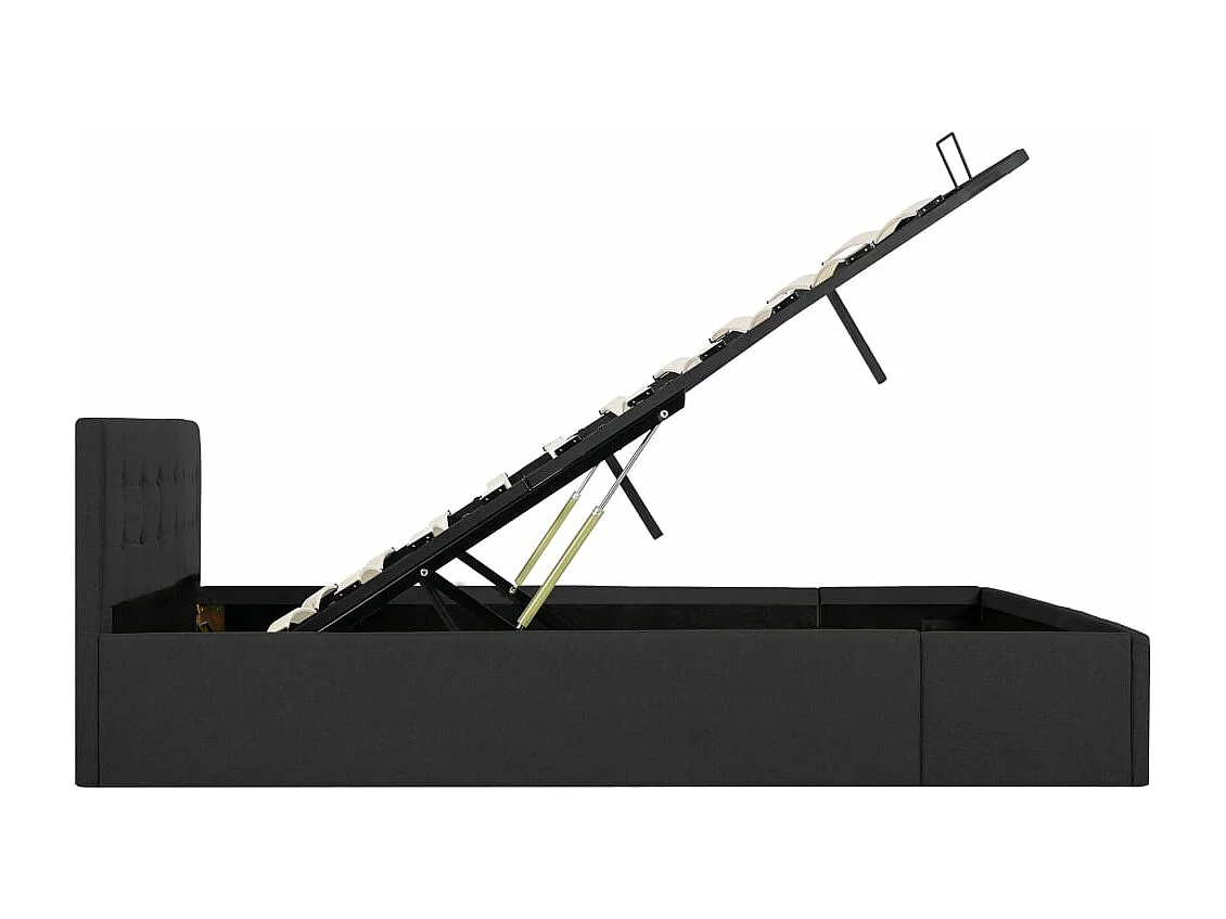 Cama hidráulica c/ arrumação 160x200 cm tecido cinzento-escuro