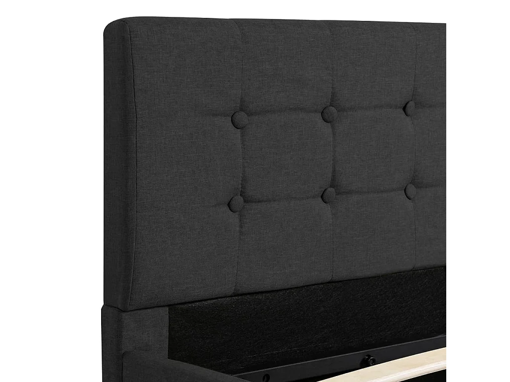 Cama hidráulica c/ arrumação 160x200 cm tecido cinzento-escuro