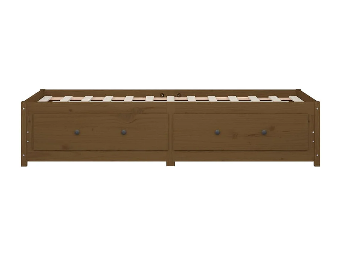 Sofá cama de madera maciza de pino marrón miel 90x190 cm