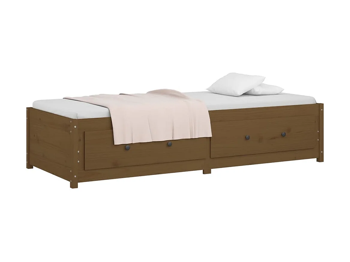 Lit de jour Marron miel 90x190 cm Simple Bois de pin massif