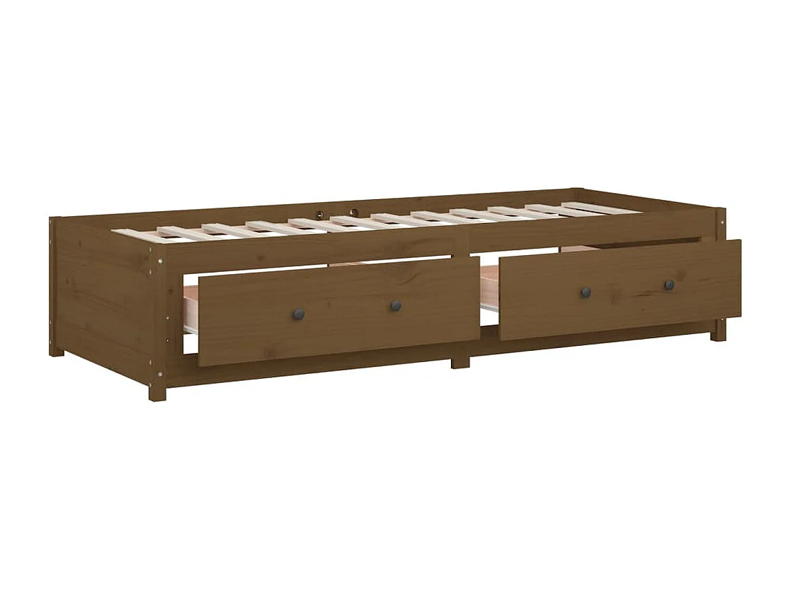 Lit de jour Marron miel 90x190 cm Simple Bois de pin massif