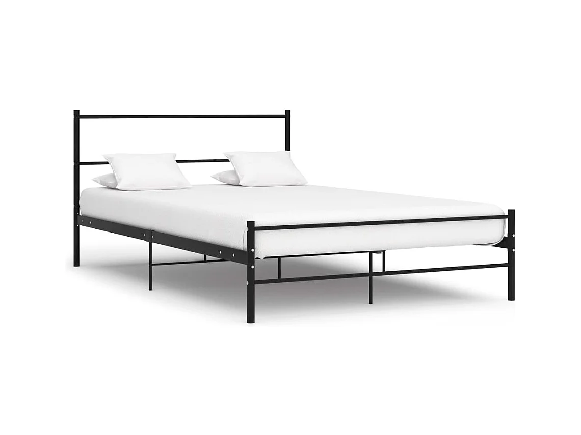 Bedframe met hoofdeinde zonder matras 140x200 cm metaal zwart