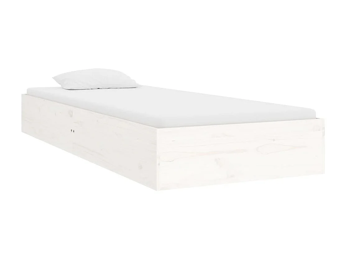 Cadre de lit blanc bois massif 90x190 cm simple