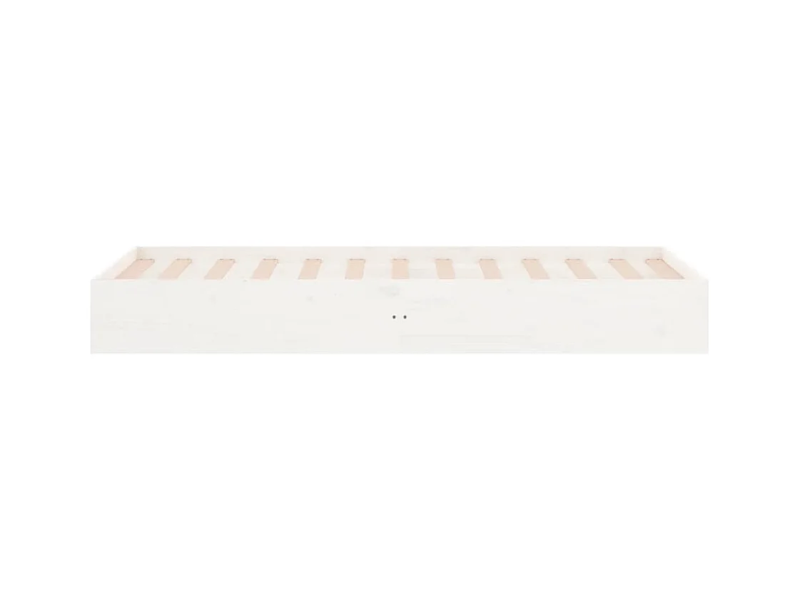 Cadre de lit blanc bois massif 90x190 cm simple