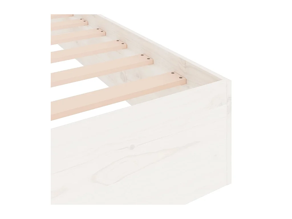 Cadre de lit blanc bois massif 90x190 cm simple