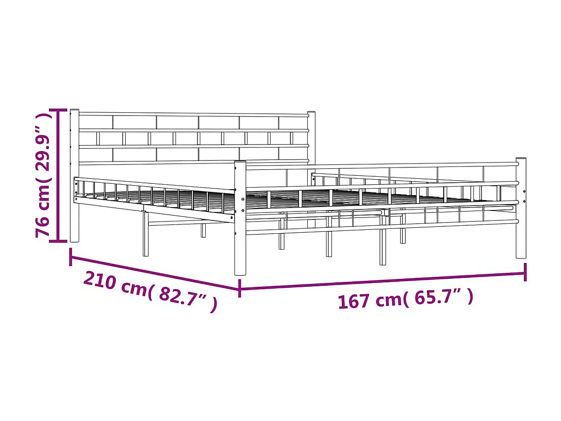 Estrutura de cama metal 160x200 cm branco