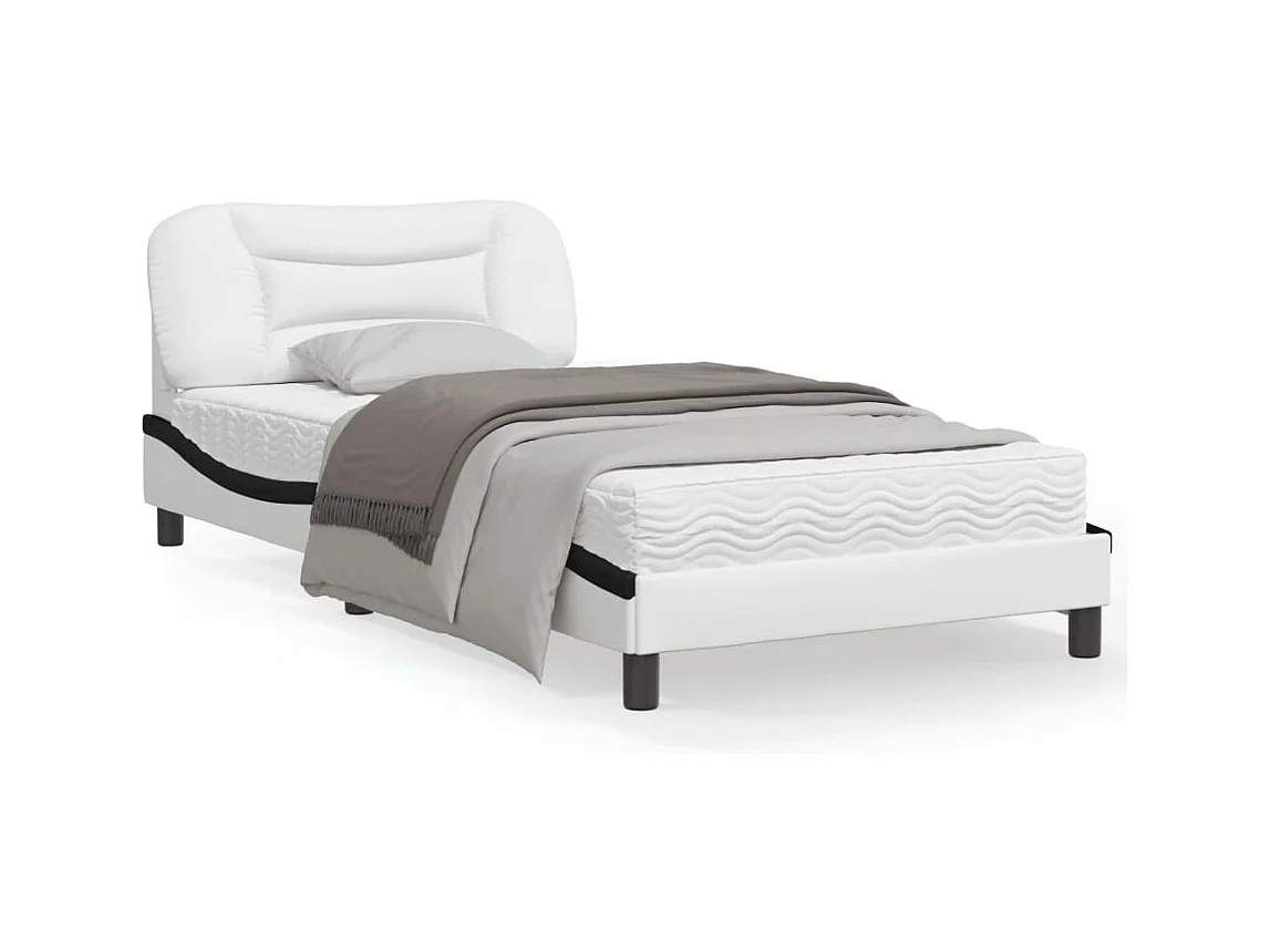 Estrutura cama c/ cabeceira 100x200 cm couro artificial