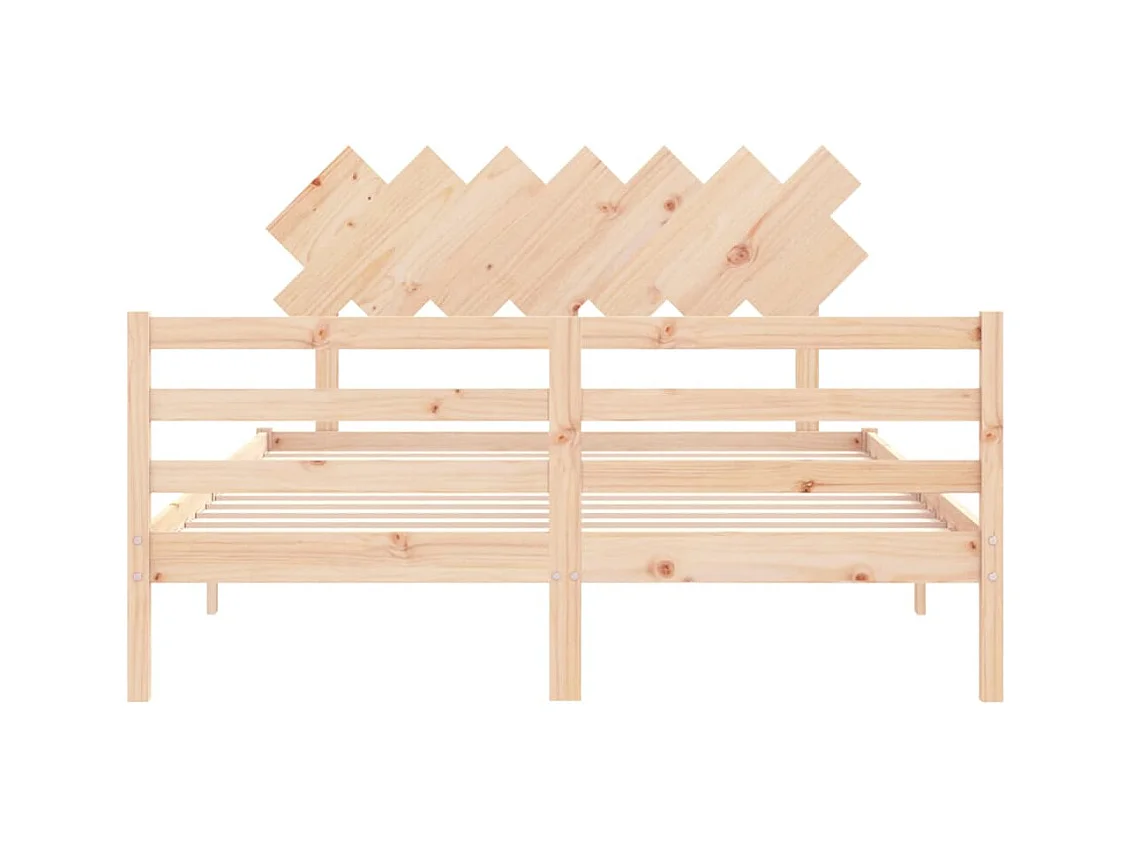 Cadre de lit avec tête de lit King Size bois massif