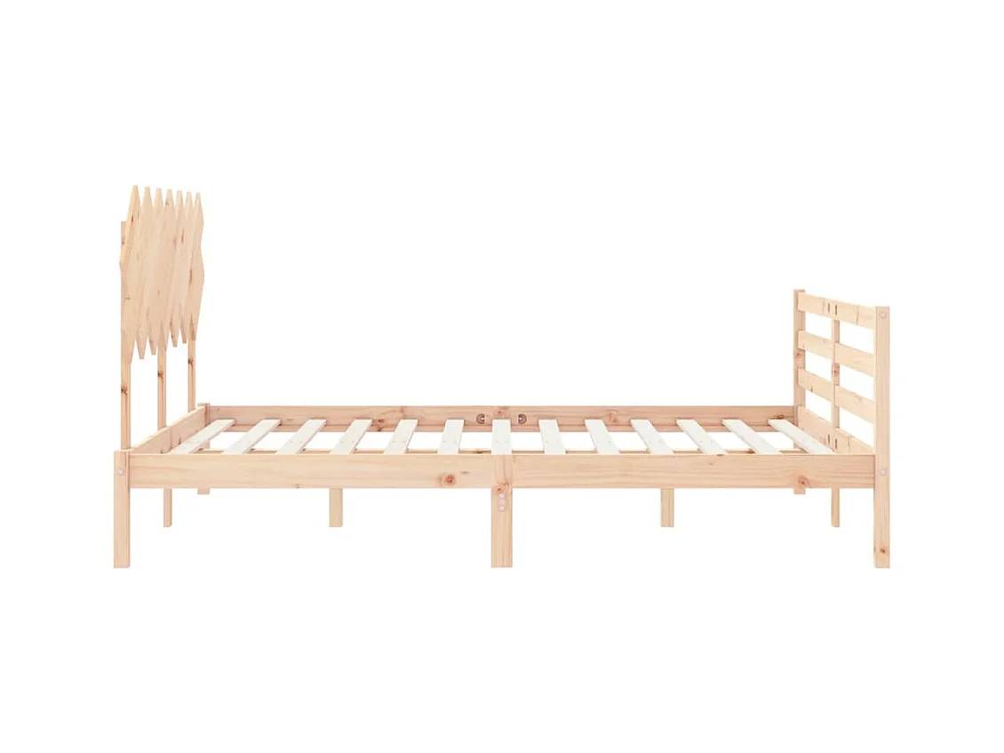 Cadre de lit avec tête de lit King Size bois massif