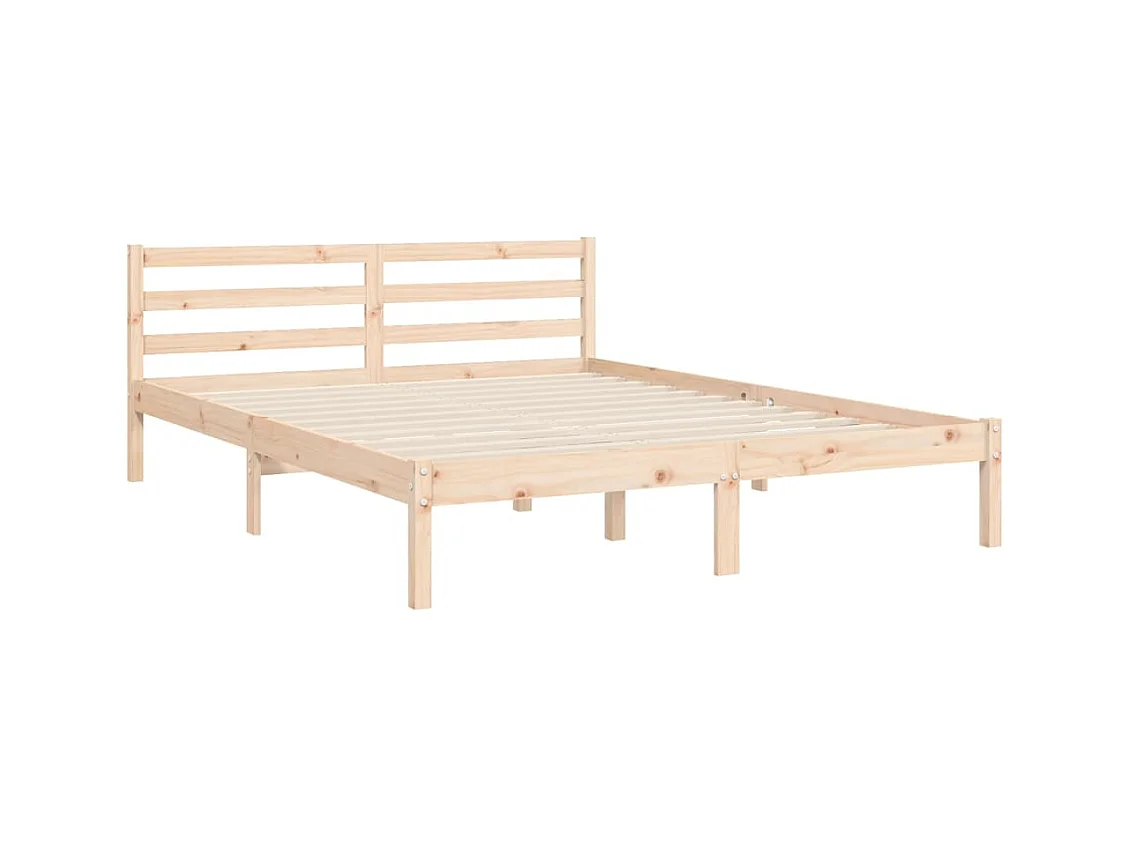Cadre de lit avec tête de lit King Size bois massif