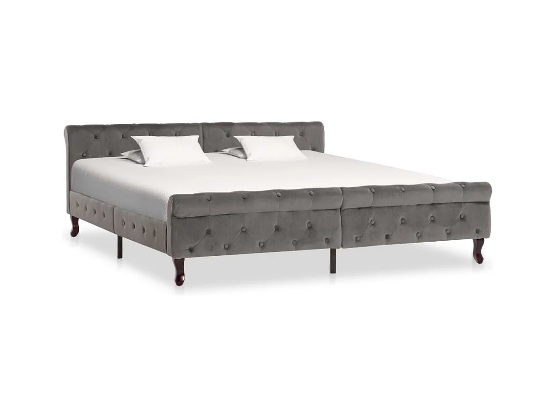 Cadre de lit Gris Velours 180 x 200 cm
