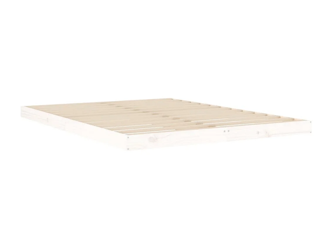 Cadre de lit blanc 140x190 cm bois de pin massif