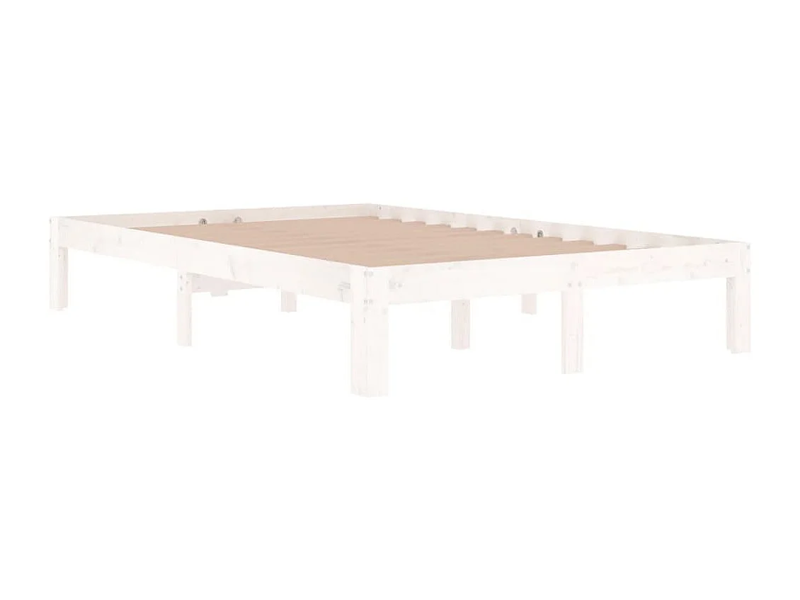 Estrutura cama pequena casal UK 120x190 cm pinho maciço branco
