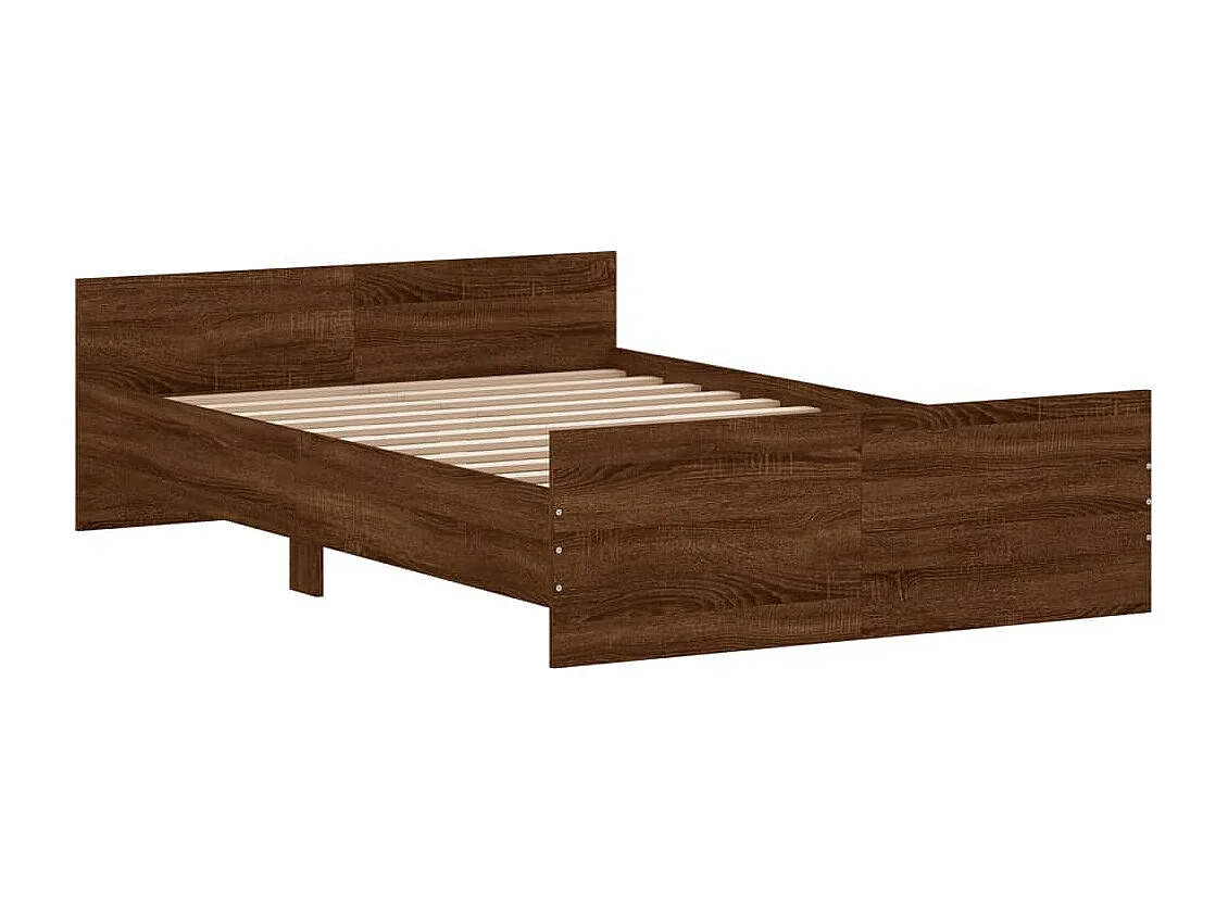 Cadre de lit tête de lit et pied de lit chêne brun 120x190 cm