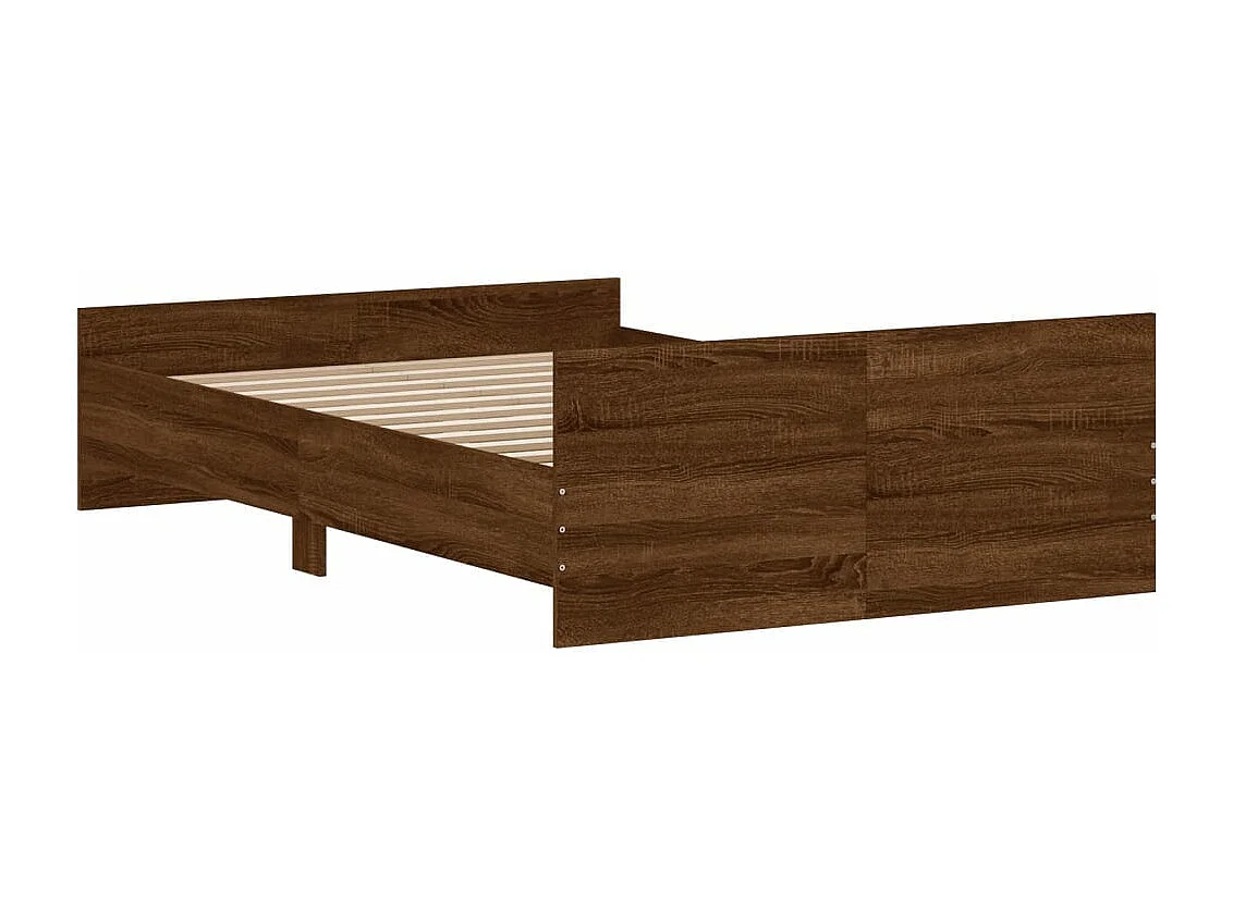 Cadre de lit tête de lit et pied de lit chêne brun 120x190 cm