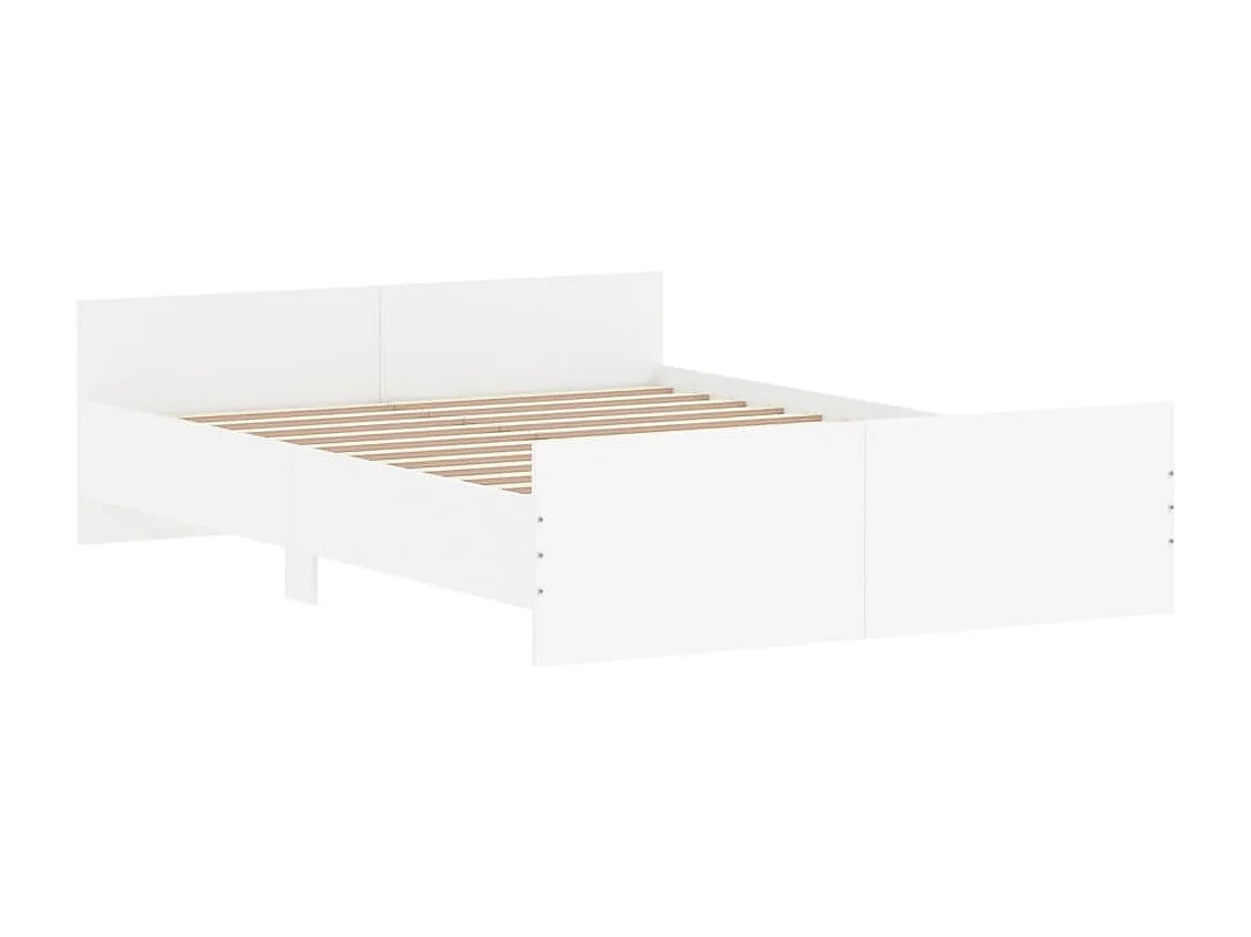 Estrutura de cama com cabeceira e pés 135x190 cm branco