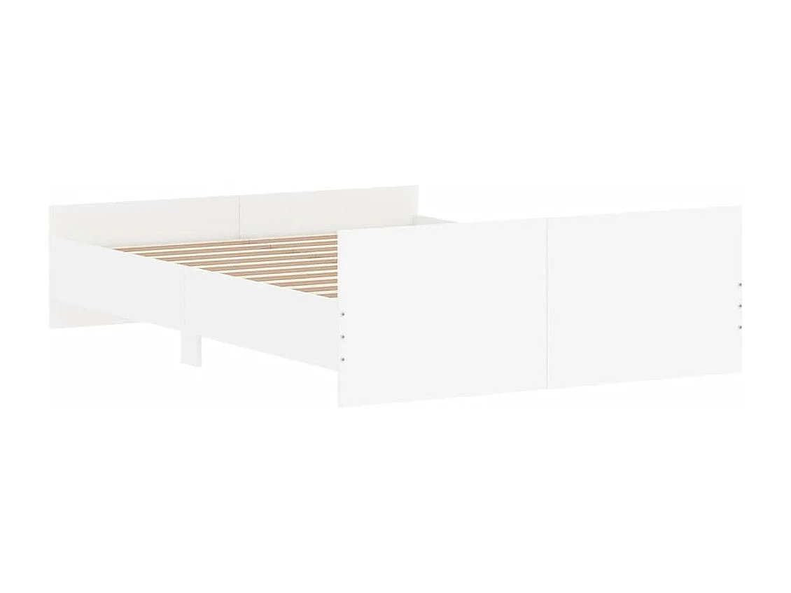 Estrutura de cama com cabeceira e pés 135x190 cm branco