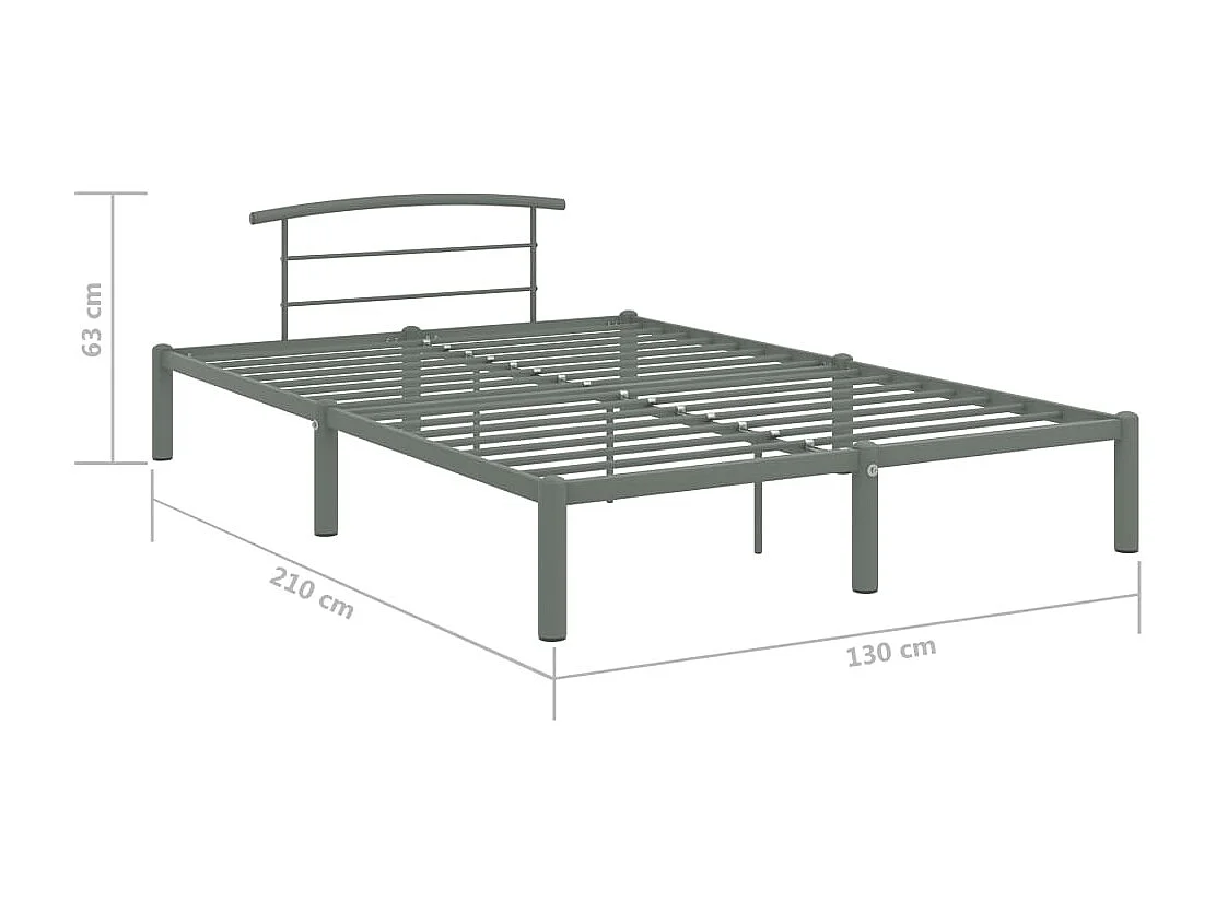 Cadre de lit Gris Métal 120 x 200 cm