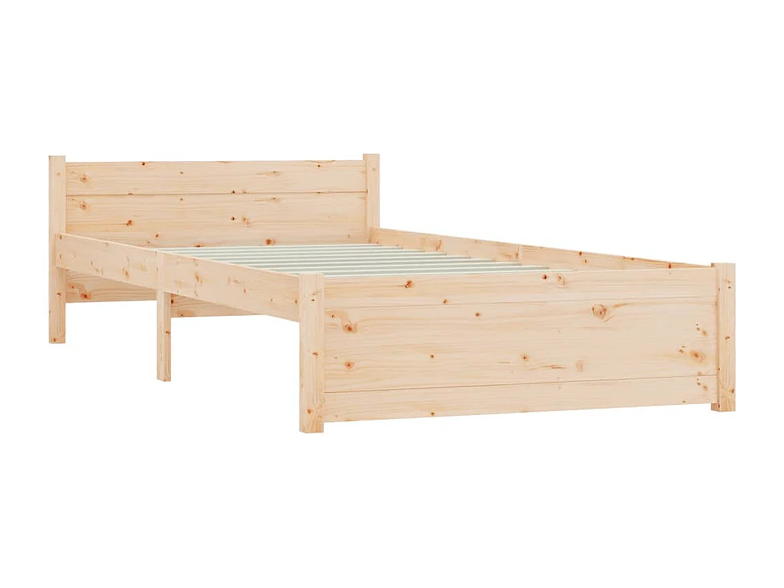 Cadre de lit Bois massif 75x190 cm Petit simple
