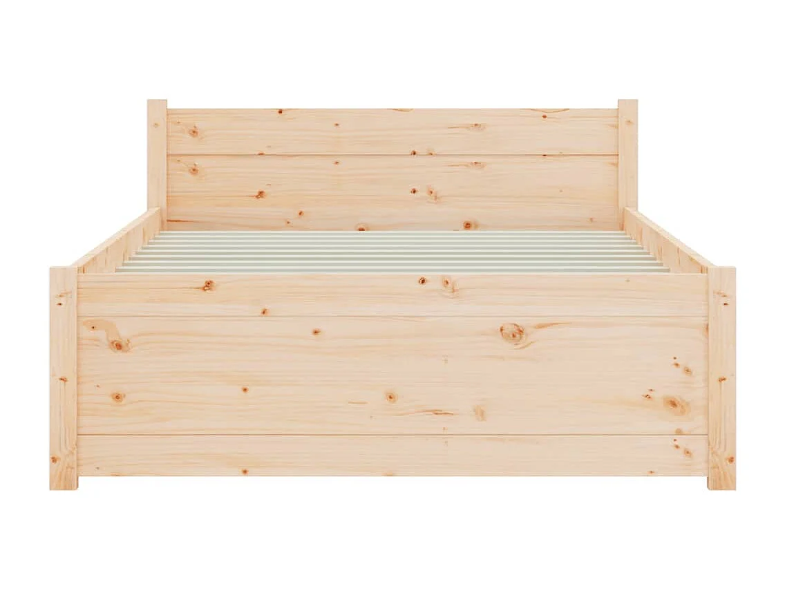 Cadre de lit Bois massif 75x190 cm Petit simple