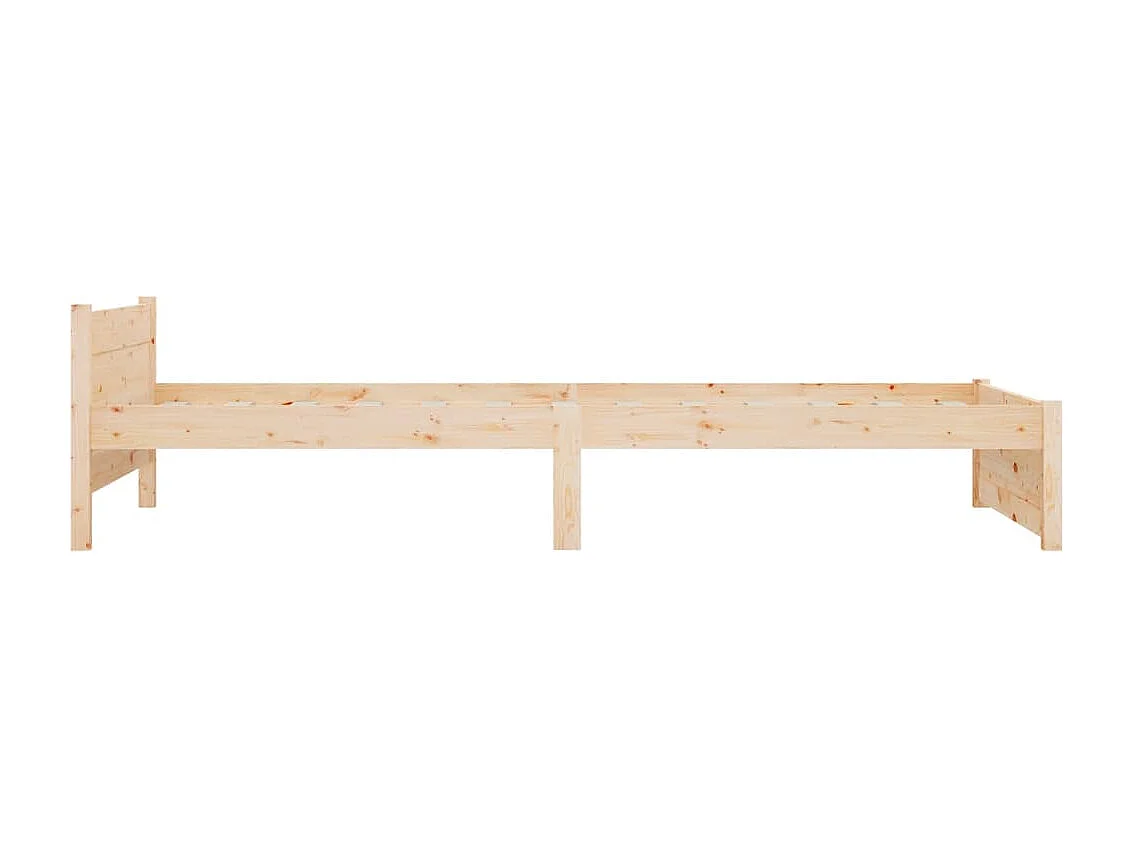 Cadre de lit Bois massif 75x190 cm Petit simple